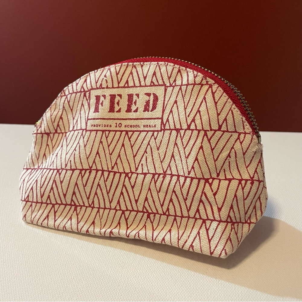FEED‎ Women’s Clarins 10 Canvas Makeup Cosmetic Zippered Bag